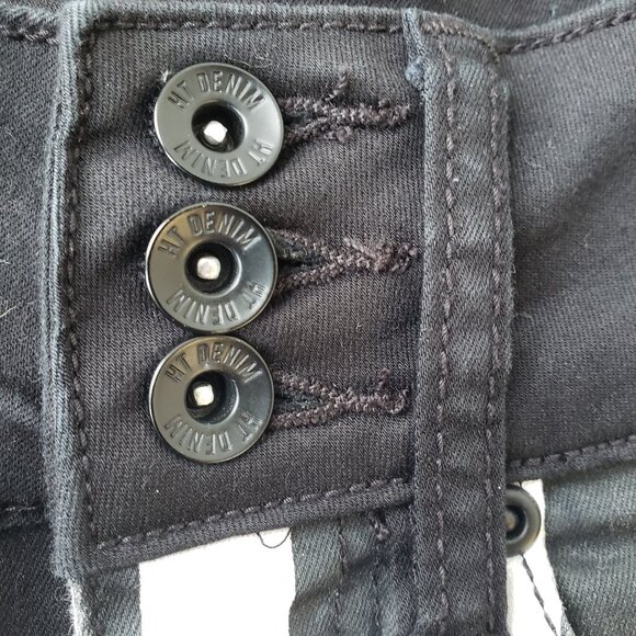 Frankie Stein Monster High Screen Worn Skinny Black & White Striped Skull Jeans - Picture 4 of 10